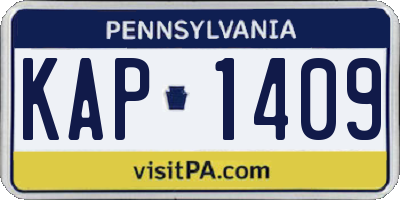 PA license plate KAP1409