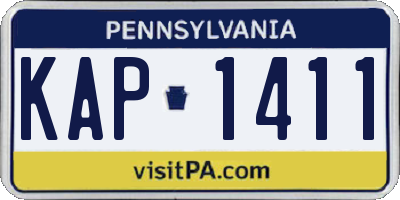 PA license plate KAP1411