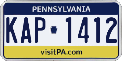 PA license plate KAP1412
