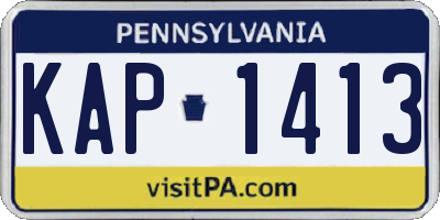 PA license plate KAP1413