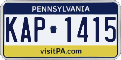 PA license plate KAP1415