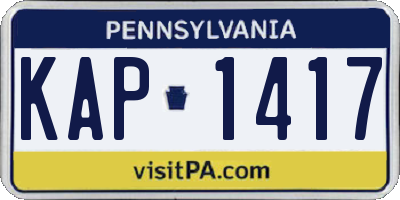 PA license plate KAP1417