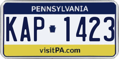 PA license plate KAP1423