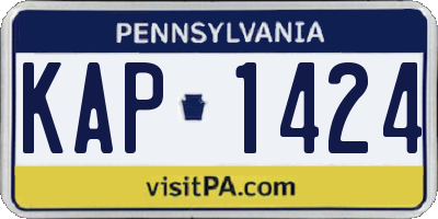 PA license plate KAP1424