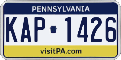 PA license plate KAP1426
