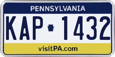PA license plate KAP1432