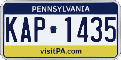 PA license plate KAP1435