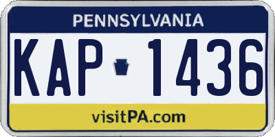 PA license plate KAP1436
