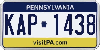 PA license plate KAP1438