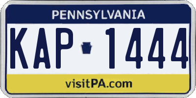 PA license plate KAP1444