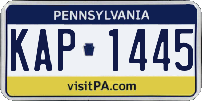 PA license plate KAP1445