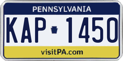 PA license plate KAP1450