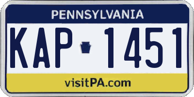 PA license plate KAP1451