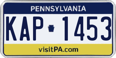 PA license plate KAP1453