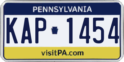 PA license plate KAP1454