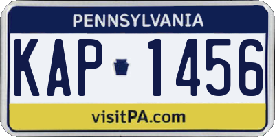 PA license plate KAP1456