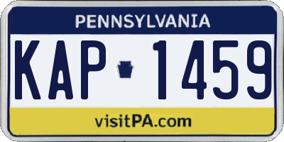 PA license plate KAP1459