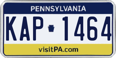 PA license plate KAP1464