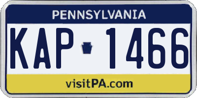 PA license plate KAP1466
