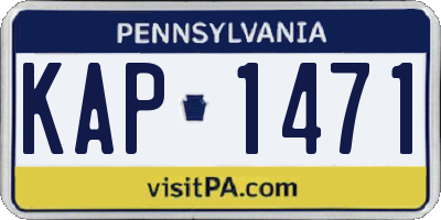 PA license plate KAP1471