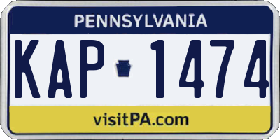 PA license plate KAP1474