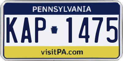 PA license plate KAP1475