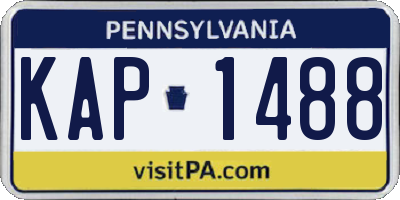 PA license plate KAP1488