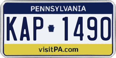 PA license plate KAP1490
