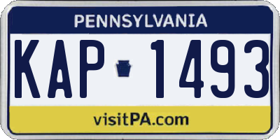 PA license plate KAP1493