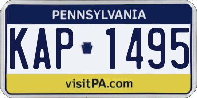 PA license plate KAP1495