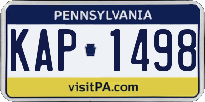 PA license plate KAP1498