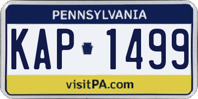 PA license plate KAP1499
