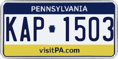 PA license plate KAP1503