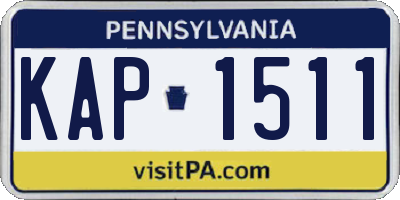 PA license plate KAP1511