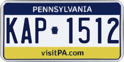 PA license plate KAP1512