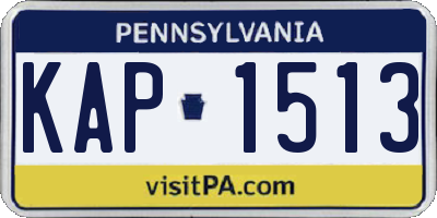 PA license plate KAP1513