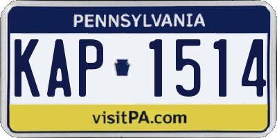 PA license plate KAP1514