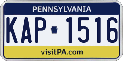 PA license plate KAP1516