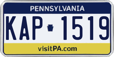 PA license plate KAP1519