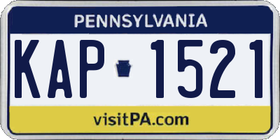 PA license plate KAP1521