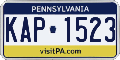 PA license plate KAP1523