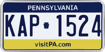 PA license plate KAP1524