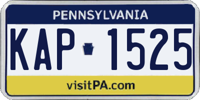 PA license plate KAP1525