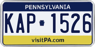 PA license plate KAP1526