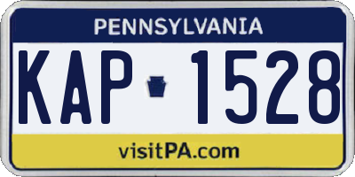 PA license plate KAP1528