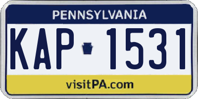 PA license plate KAP1531