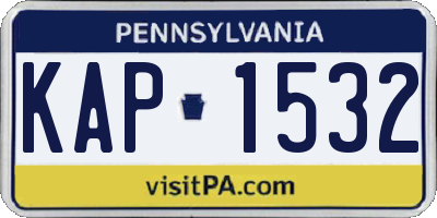 PA license plate KAP1532
