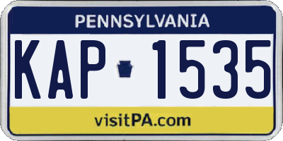 PA license plate KAP1535