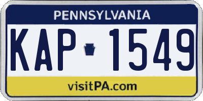 PA license plate KAP1549
