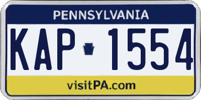 PA license plate KAP1554